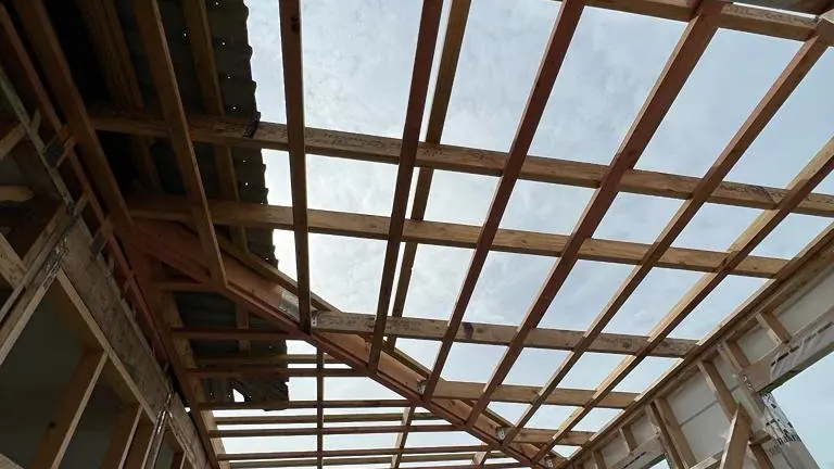 Carpenter measuring and cutting timber on site, the skilled labour reflected in carpenter services cost Carpenter measuring and cutting timber on site, the skilled labour reflected in carpenter services cost