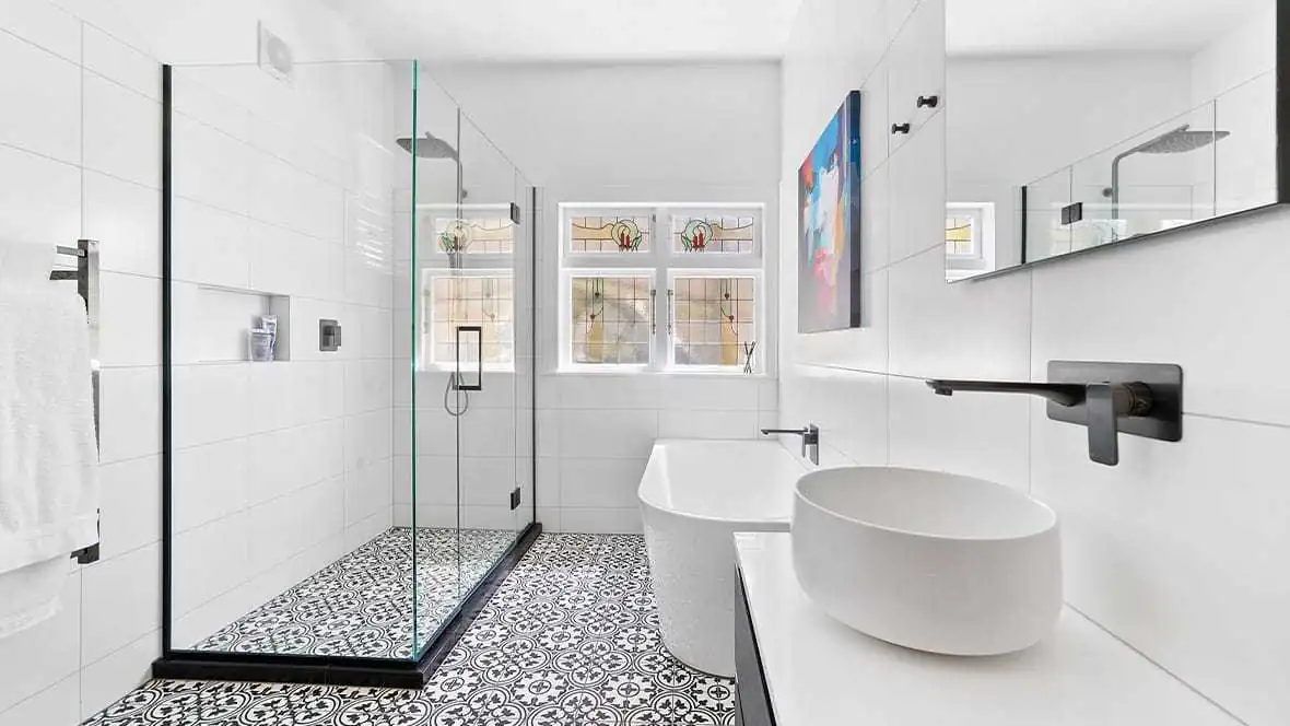 Compact Auckland bathroom laid out to make the most of limited floor area, a common small bathroom renovation idea Compact Auckland bathroom laid out to make the most of limited floor area, a common small bathroom renovation idea