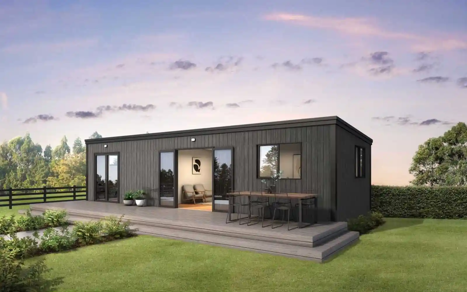 Tiny home built in Auckland, showing the siting and servicing work included in tiny home build cost Tiny home built in Auckland, showing the siting and servicing work included in tiny home build cost