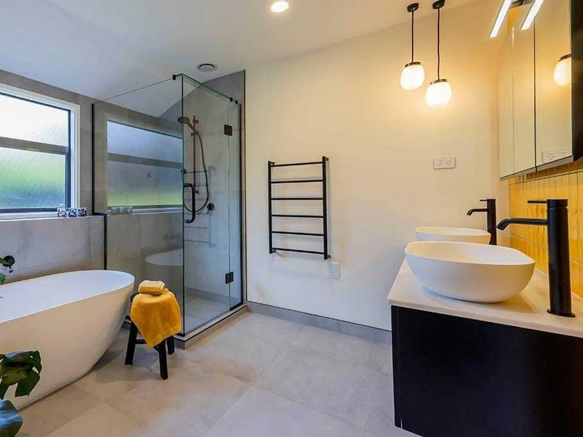 Vanity and fixtures installed in a renovated Auckland bathroom